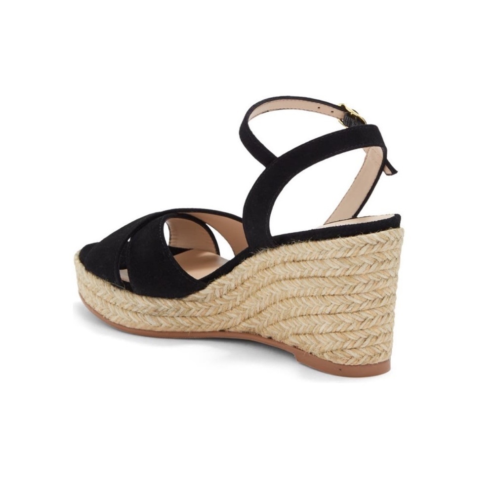 NEW Stuart Weitzman Rosemarie Navy Suede Wedge Espadrille Sandals Size 11.5 - Picture 2 of 8